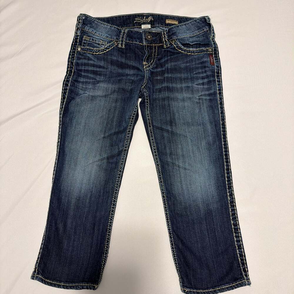 Silver Jeans Co. Women's McKenzie Capri Jeans Size 28 Blue Denim EUC